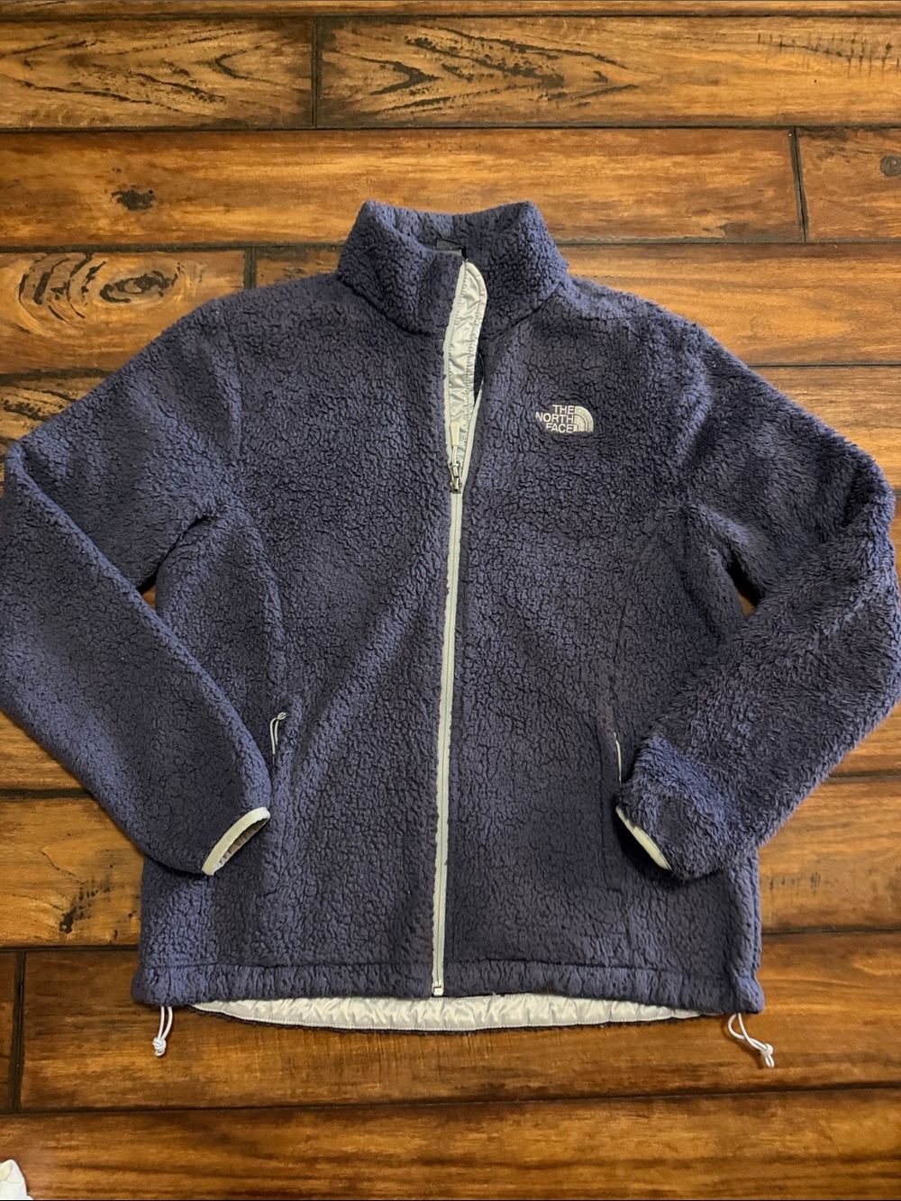 The North Face Blue/Gray Plush Sherpa Zip Up Jacket